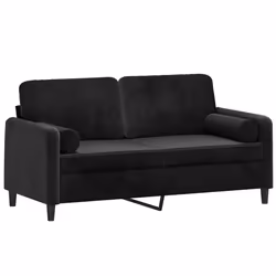 Divano a 2 Posti con Cuscini Nero 140 cm in Vellutocod mxl 95013 - Vista aggiuntiva 3