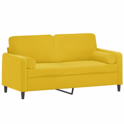 Divano a 2 Posti con Cuscini Giallo 140 cm in Vellutocod mxl 70985 - Vista aggiuntiva 3