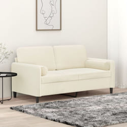 Vidaxl - Divano a 2 Posti con Cuscini Crema 140 cm in Velluto 69458