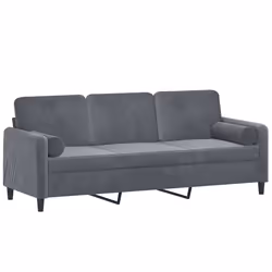 Divano a 3 Posti con Cuscini Grigio Scuro 180 cm in Vellutocod mxl 94976 - Vista aggiuntiva 3