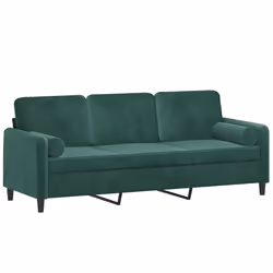 Divano a 3 Posti con Cuscini Verde Scuro 180 cm in Vellutocod mxl 70962 - Vista aggiuntiva 3
