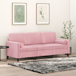 Vidaxl - Divano a 3 Posti con Cuscini Rosa 180 cm in Velluto