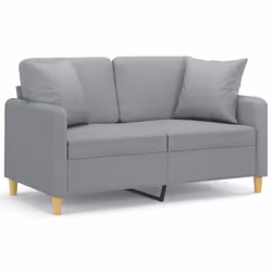 Divano a 2 Posti con Cuscini Grigio Chiaro 120 cm in Tessutocod mxl 94991 - Vista aggiuntiva 2