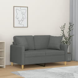 Divano a 2 Posti con Cuscini Grigio Scuro 120 cm in Tessutocod mxl 87882