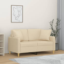 Divano a 2 Posti con Cuscini Crema 120 cm in Tessutocod mxl 94995