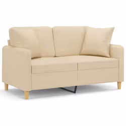 Divano a 2 Posti con Cuscini Crema 120 cm in Tessutocod mxl 94995 - Vista aggiuntiva 3