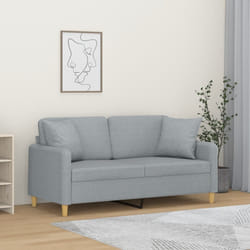 Divano a 2 Posti con Cuscini Grigio Chiaro 140 cm in Tessutocod mxl 70992
