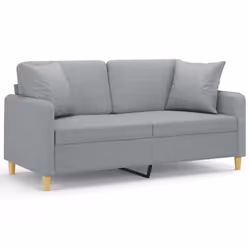 Divano a 2 Posti con Cuscini Grigio Chiaro 140 cm in Tessutocod mxl 70992 - Vista aggiuntiva 2