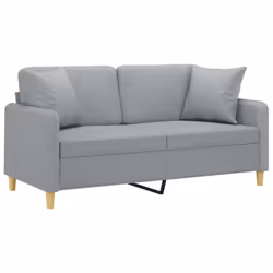 Divano a 2 Posti con Cuscini Grigio Chiaro 140 cm in Tessutocod mxl 70992 - Vista aggiuntiva 3