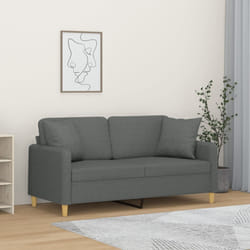 Divano a 2 Posti con Cuscini Grigio Scuro 140 cm in Tessutocod mxl 118951