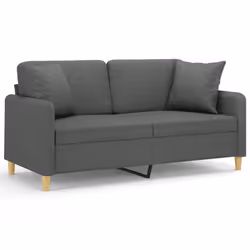 Divano a 2 Posti con Cuscini Grigio Scuro 140 cm in Tessutocod mxl 118951 - Vista aggiuntiva 2