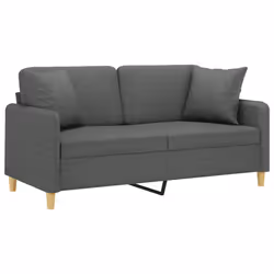 Divano a 2 Posti con Cuscini Grigio Scuro 140 cm in Tessutocod mxl 118951 - Vista aggiuntiva 3