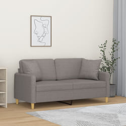 Divano a 2 Posti con Cuscini Tortora 140 cm in Tessutocod mxl 70961