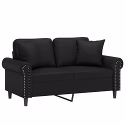 Divano a 2 Posti con Cuscini Nero 120 cm in Similpellecod mxl 120700 - Vista aggiuntiva 3