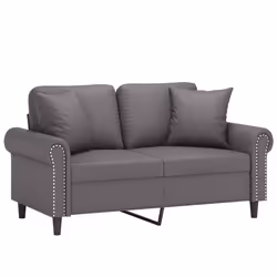 Divano a 2 Posti con Cuscini Grigio 120 cm in Similpellecod mxl 126737 - Vista aggiuntiva 3