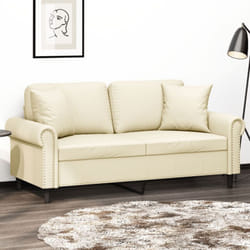 Vidaxl - Divano a 2 Posti con Cuscini Crema 140 cm in Similpelle 421775
