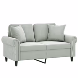 Divano a 2 Posti con Cuscini Grigio Chiaro 120 cm in Vellutocod mxl 75157 - Vista aggiuntiva 3