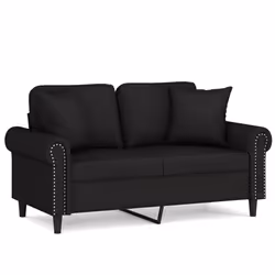 Divano a 2 Posti con Cuscini Nero 120 cm in Vellutocod mxl 75159 - Vista aggiuntiva 2