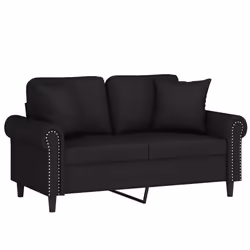 Divano a 2 Posti con Cuscini Nero 120 cm in Vellutocod mxl 75159 - Vista aggiuntiva 3