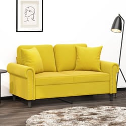 Vidaxl - Divano a 2 Posti con Cuscini Giallo 120 cm in Velluto 52309