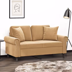 Questo divano a 2 posti, che si distingue per il suo design moderno e i cuscini decorativi, sarà il luogo ideale per chiacchi ...