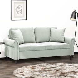 vidaXL Divano a 2 Posti con Cuscini Grigio Chiaro 140 cm in Velluto
