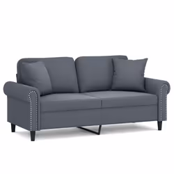 Divano a 2 Posti con Cuscini Grigio Scuro 140 cm in Vellutocod mxl 123086 - Vista aggiuntiva 2