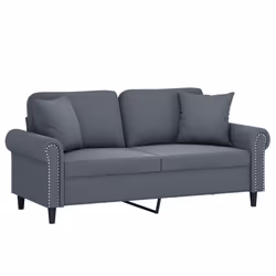 Divano a 2 Posti con Cuscini Grigio Scuro 140 cm in Vellutocod mxl 123086 - Vista aggiuntiva 3