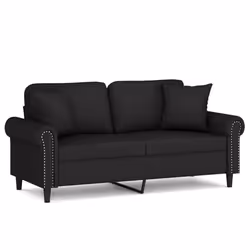 Divano a 2 Posti con Cuscini Nero 140 cm in Vellutocod mxl 123098 - Vista aggiuntiva 2