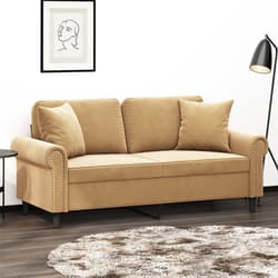 Divano a 2 Posti con Cuscini Marrone 140 cm in Vellutocod mxl 123099
