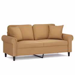 Divano a 2 Posti con Cuscini Marrone 140 cm in Vellutocod mxl 123099 - Vista aggiuntiva 2