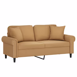 Divano a 2 Posti con Cuscini Marrone 140 cm in Vellutocod mxl 123099 - Vista aggiuntiva 3