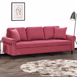 Questo divano a 3 posti, che si distingue per il suo design moderno e i cuscini decorativi, sarà il luogo ideale per chiacchi ...