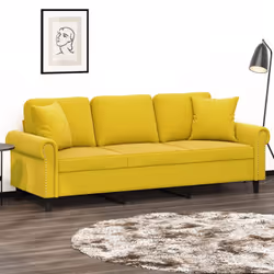 Questo divano a 3 posti, che si distingue per il suo design moderno e i cuscini decorativi, sarà il luogo ideale per chiacchi ...