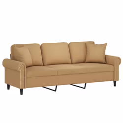Divano a 3 Posti con Cuscini Marrone 180 cm in Vellutocod mxl 99167 - Vista aggiuntiva 3