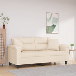 Divano a 2 Posti con Cuscini Beige 140 cm Tessuto Microfibracod mxl 99180