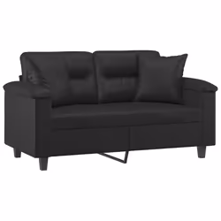 Divano a 2 Posti con Cuscini Nero 120 cm in Similpellecod mxl 96774 - Vista aggiuntiva 3