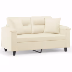 Divano a 2 Posti con Cuscini Crema 120 cm in Similpellecod mxl 120702 - Vista aggiuntiva 2
