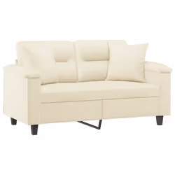 Divano a 2 Posti con Cuscini Crema 120 cm in Similpellecod mxl 120702 - Vista aggiuntiva 3