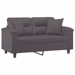 vidaXL Divano a 2 Posti con Cuscini Grigio 120 cm in Similpelle - Vista aggiuntiva 3