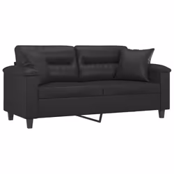 Divano a 2 Posti con Cuscini Nero 140 cm in Similpellecod mxl 96775 - Vista aggiuntiva 3