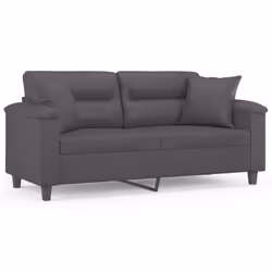 Divano a 2 Posti con Cuscini Grigio 140 cm in Similpellecod mxl 120704 - Vista aggiuntiva 2