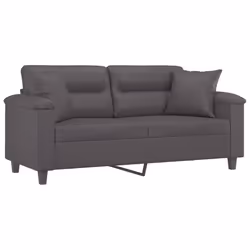 Divano a 2 Posti con Cuscini Grigio 140 cm in Similpellecod mxl 120704 - Vista aggiuntiva 3