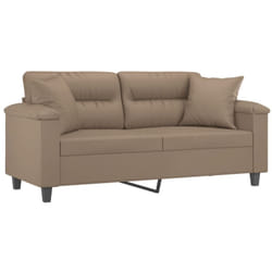 Vidaxl - Divano a 2 Posti con Cuscini Cappuccino 140 cm in Similpelle