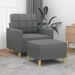 Poltrona con Poggiapiedi Grigio Scuro 60 cm in Tessutocod mxl 77360