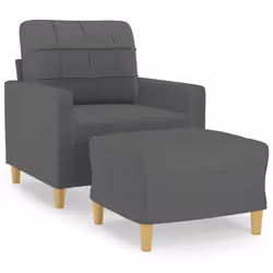 Poltrona con Poggiapiedi Grigio Scuro 60 cm in Tessutocod mxl 77360 - Vista aggiuntiva 2