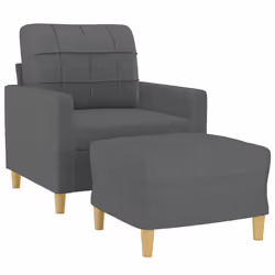 Poltrona con Poggiapiedi Grigio Scuro 60 cm in Tessutocod mxl 77360 - Vista aggiuntiva 3