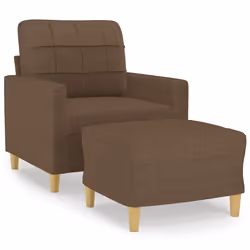 Poltrona con Poggiapiedi Marrone 60 cm in Tessutocod mxl 70975 - Vista aggiuntiva 2
