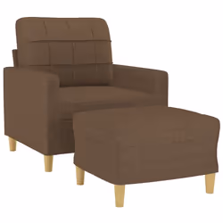 Poltrona con Poggiapiedi Marrone 60 cm in Tessutocod mxl 70975 - Vista aggiuntiva 3