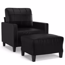 Poltrona con Poggiapiedi Nero 60 cm in Similpellecod mxl 95010 - Vista aggiuntiva 2
